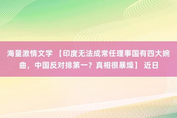 海量激情文学 【印度无法成常任理事国有四大婉曲，中国反对排第一？真相很暴燥】 近日