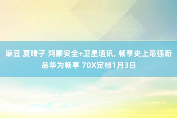 麻豆 夏晴子 鸿蒙安全+卫星通讯， 畅享史上最强新品华为畅享 70X定档1月3日