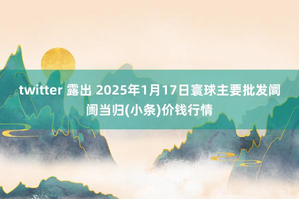 twitter 露出 2025年1月17日寰球主要批发阛阓当归(小条)价钱行情