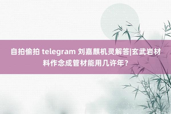 自拍偷拍 telegram 刘嘉麒机灵解答|玄武岩材料作念成管材能用几许年？