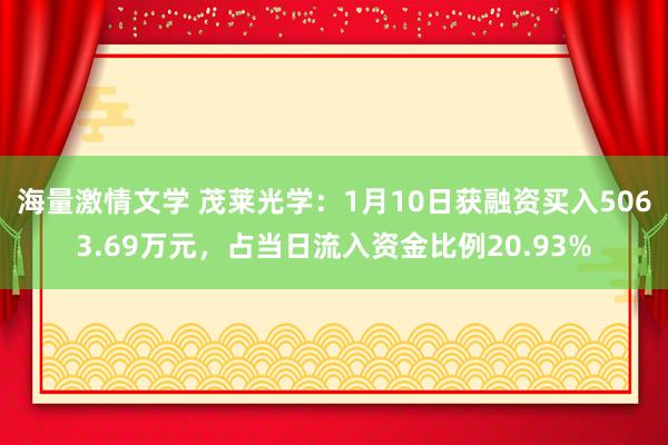 海量激情文学 茂莱光学：1月10日获融资买入5063.69万元，占当日流入资金比例20.93%