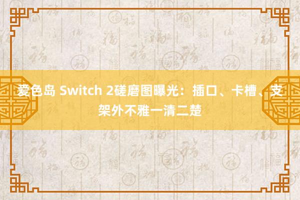 爱色岛 Switch 2磋磨图曝光：插口、卡槽、支架外不雅一清二楚