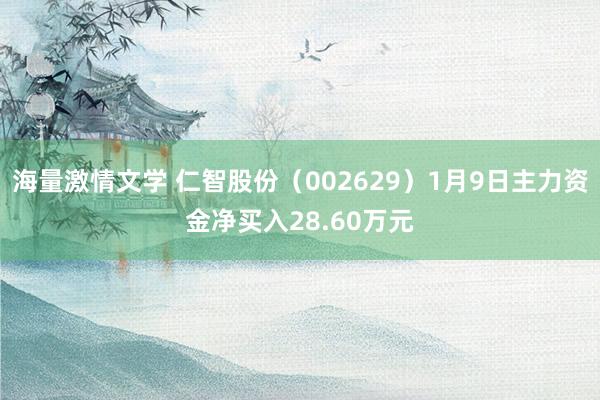 海量激情文学 仁智股份（002629）1月9日主力资金净买入28.60万元