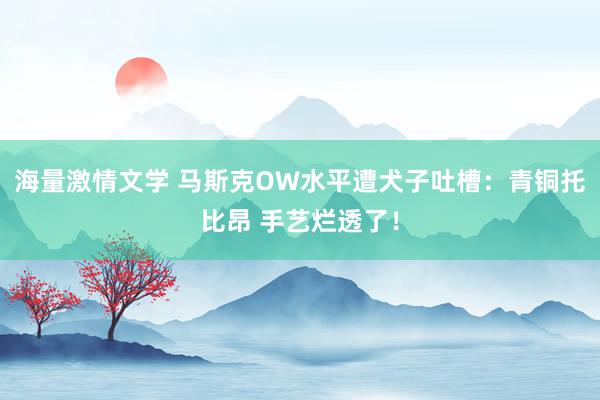 海量激情文学 马斯克OW水平遭犬子吐槽：青铜托比昂 手艺烂透了！