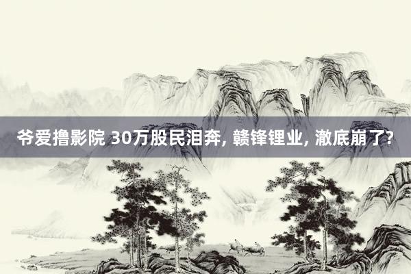 爷爱撸影院 30万股民泪奔， 赣锋锂业， 澈底崩了?