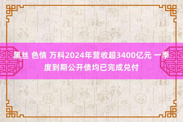 黑丝 色情 万科2024年营收超3400亿元 一季度到期公开债均已完成兑付