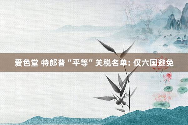 爱色堂 特郎普“平等”关税名单: 仅六国避免