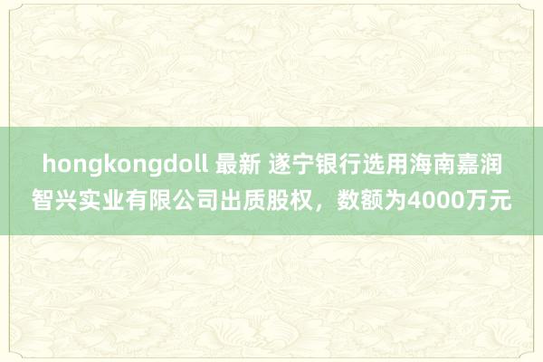 hongkongdoll 最新 遂宁银行选用海南嘉润智兴实业有限公司出质股权，数额为4000万元