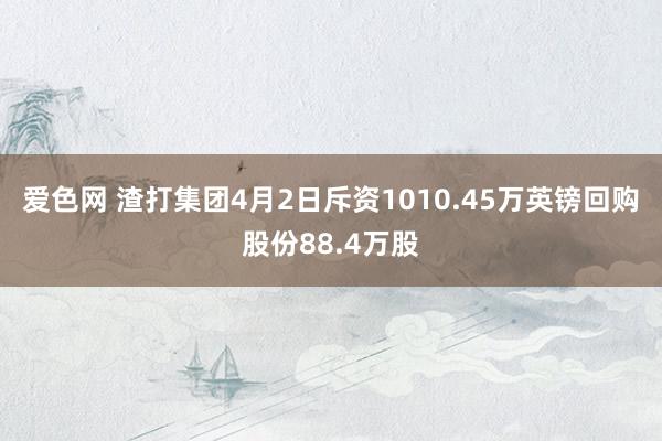 爱色网 渣打集团4月2日斥资1010.45万英镑回购股份88.4万股