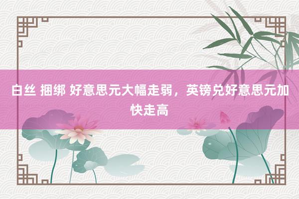 白丝 捆绑 好意思元大幅走弱，英镑兑好意思元加快走高