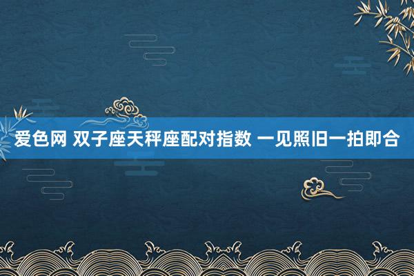 爱色网 双子座天秤座配对指数 一见照旧一拍即合