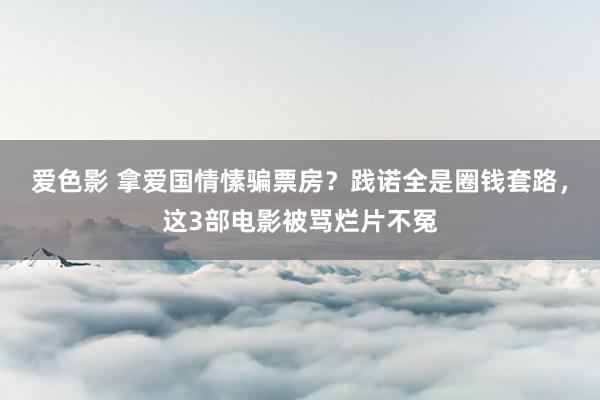 爱色影 拿爱国情愫骗票房？践诺全是圈钱套路，这3部电影被骂烂片不冤