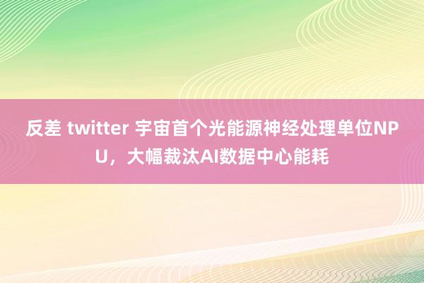 反差 twitter 宇宙首个光能源神经处理单位NPU，大幅裁汰AI数据中心能耗