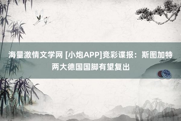 海量激情文学网 [小炮APP]竞彩谍报：斯图加特两大德国国脚有望复出