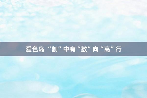 爱色岛 “制”中有“数”向“高”行