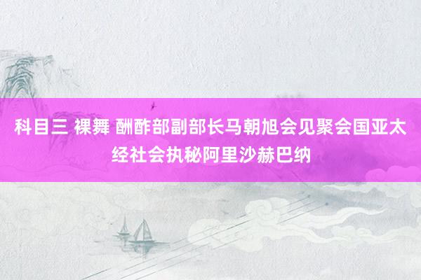 科目三 裸舞 酬酢部副部长马朝旭会见聚会国亚太经社会执秘阿里沙赫巴纳