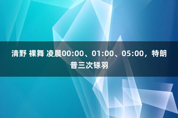 清野 裸舞 凌晨00:00、01:00、05:00，特朗普三次铩羽