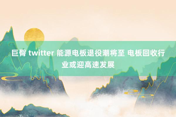 巨臀 twitter 能源电板退役潮将至 电板回收行业或迎高速发展