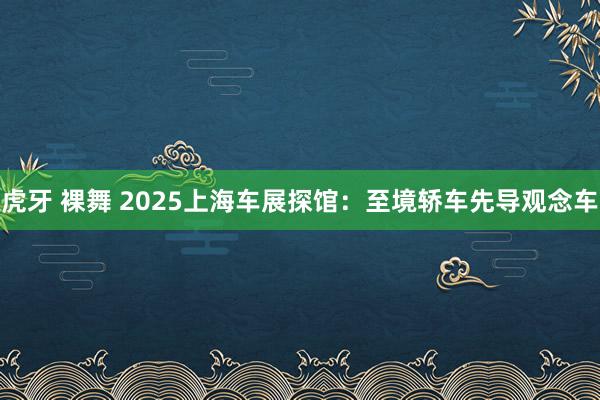 虎牙 裸舞 2025上海车展探馆：至境轿车先导观念车