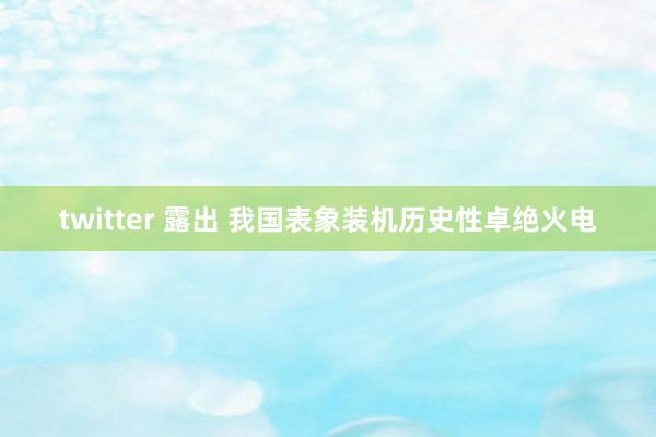 twitter 露出 我国表象装机历史性卓绝火电