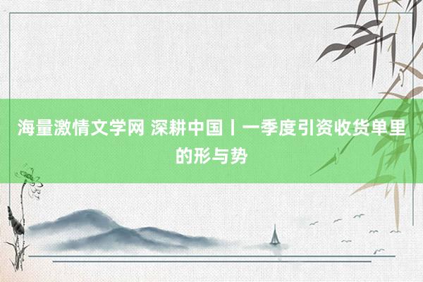 海量激情文学网 深耕中国丨一季度引资收货单里的形与势