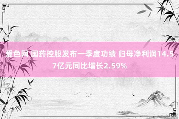爱色网 国药控股发布一季度功绩 归母净利润14.57亿元同比增长2.59%