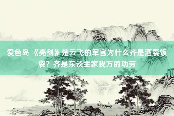 爱色岛 《亮剑》楚云飞的军官为什么齐是酒囊饭袋？齐是东谈主家我方的功劳
